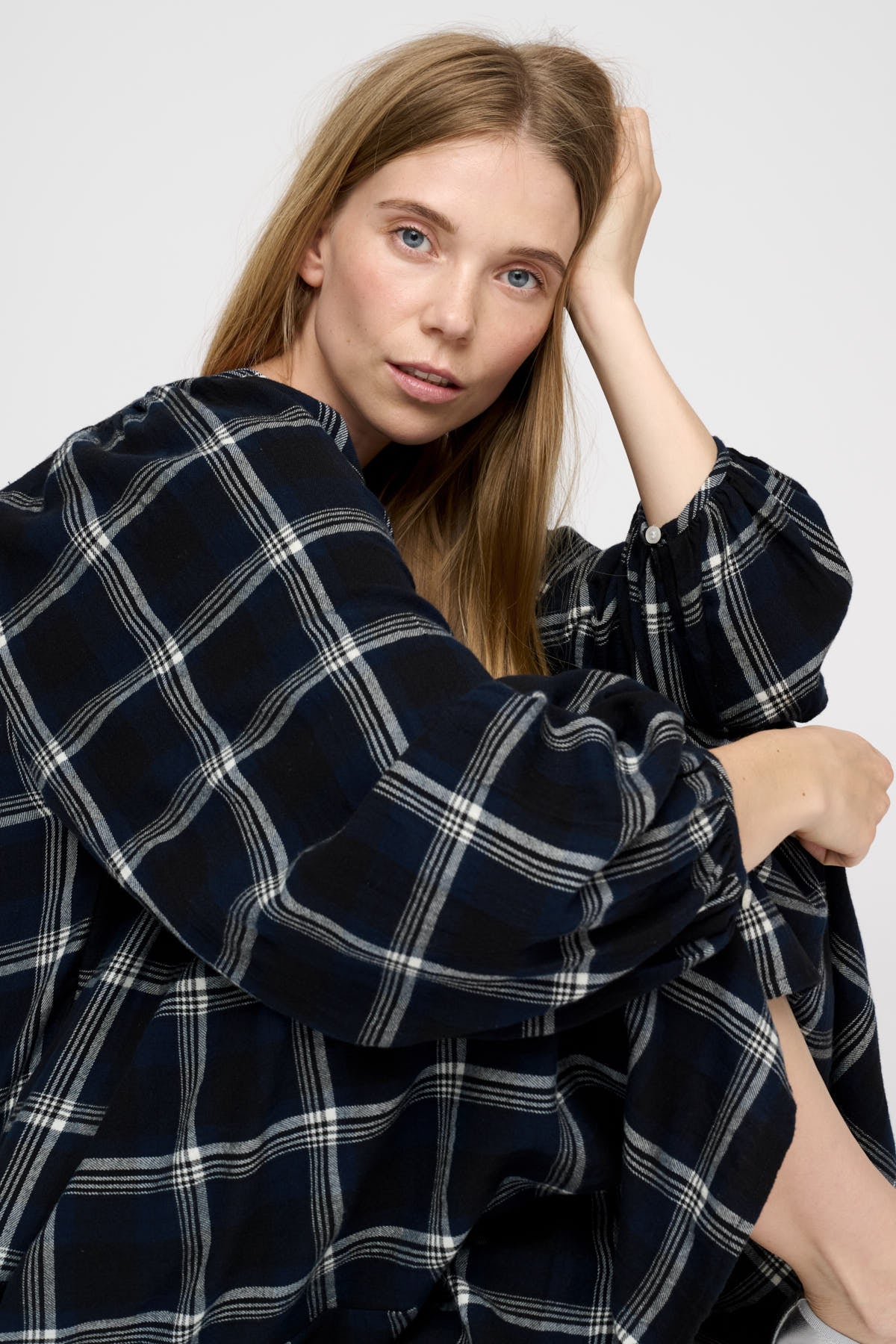 Imagine Check kjole - Dark Navy Check